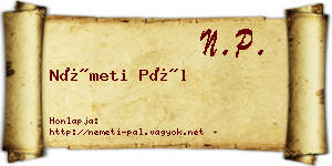 Németi Pál névjegykártya